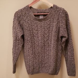 Irish wool cable knit sweater Medium